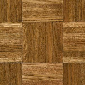 Bruce Natural Oak Parquet Spice Brown 5/16 in. Thick x 12 in. Wide x 12 in. Length Hardwood Flooring (25 sq. ft. / case)-152170 203468096