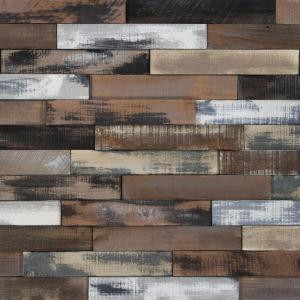 Nuvelle Take Home Sample - Deco Planks Weathered Brown Solid Hardwood Wall Planks - 5 in. x 7 in.-SC-194865 300234462