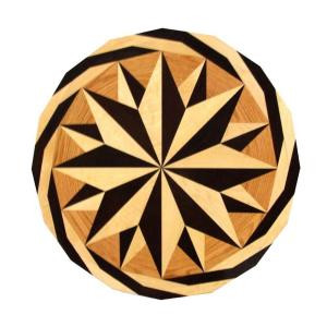 PID Floors Round Medallion Unfinished Decorative Wood Floor Inlay MC001 - 5 in. x 3 in. Take Home Sample-MC001S 203825031