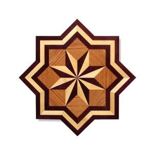 PID Floors Star Medallion Unfinished Decorative Wood Floor Inlay MS001 - 5 in. x 3 in. Take Home Sample-MS001S 203825030